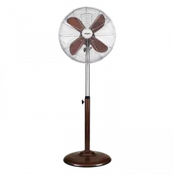 Bastilipo - Palma Ventilador De Pie Redondo, 50 W, Acero Inoxidable, 3 Velocidades, Chocolate