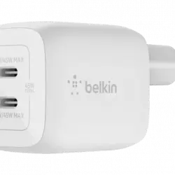 Cargador - Belkin BoostCharge Pro, USB-C, 65 W, Carga Rápida, Tecnología GaN, Blanco