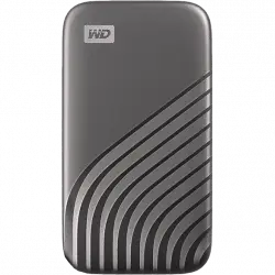 Disco duro SSD externo 500 GB - WD My Passport SSD, Portátil, Lectura 1050 MB/s, USB 3.2, Para Windows y Mac, Gris