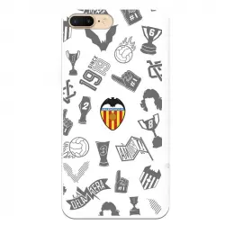Funda Licencia Oficial del Valencia CF Stickers Gris Escudo Color para iPhone 8 Plus