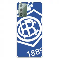 Funda Para Samsung Galaxy Note20 Del Recre Escudo Fondo Azul - Licencia Oficial Real Club Recreativo De Huelva