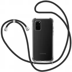 Icoveri Funda con Cordón Negro para Samsung Galaxy S20 Plus