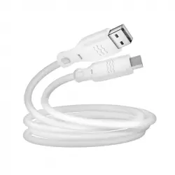 Just Green Cable Ecológico USB a Micro-USB 2,1a 1,2m Reciclable Blanco