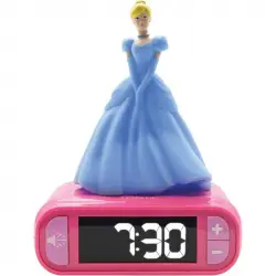 Lexibook Disney Princesas Cenicienta Reloj Despertador Digital con Luz de Noche 3D y Efectos Sonoros