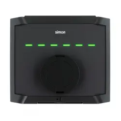 SIMON - Cargador Vehículo Pared Base T2 7,4kW Monofásico + Automático y Diferencial.