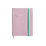 Agenda anual 2024 Miquelrius Journal semana vista Flexible Pastel rosa