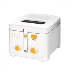 Freidora Eléctrica Compacta, 2,5 L, Cubeta Desmontable Antiadherente, Regulador Temperatura Blanco 1800w Mpm Mfr-08