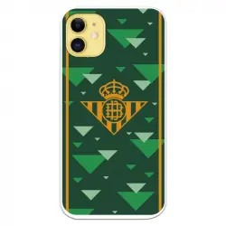Funda Licencia Oficial Real Betis Balompié Escudo Amarillo Fondo Verde para iPhone 11