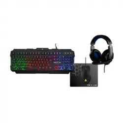 The G-Lab COMBO ARGON E teclado Ratón incluido USB ?ŽERTY Francés Negro