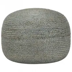 vidaXL Puf tejido a mano verde oliva 45x30 cm yute