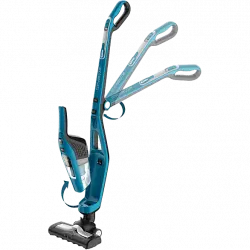 Aspirador escoba - Rowenta RH6751 Dual Force 2 en 1, Cepillo motorizado,Hasta 45 min., Luces LED, Ultraligera, Batería, Azul