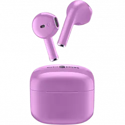 Auriculares True Wireless - Music Sound BTMSTWSSWAGUV, De cápsula, Bluetooth, Autonomía de hasta 20 h, Violeta