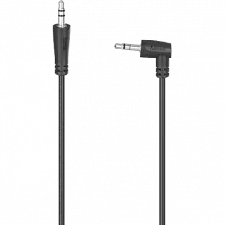 Cable audio - Hama 00200723, De Jack 3.5 mm a 3,5-mm de 90°, 1.5 m, Negro