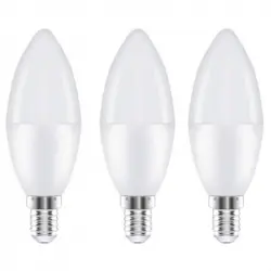 Extrastar Pack 3 Bombillas Vela LED E14 6W Blanco Cálido