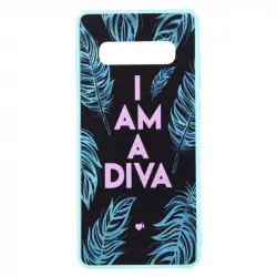Funda I'm A Diva Borde Azul Para Samsung Galaxy S10 Plus - Oficial De La Vecina Rubia