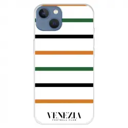 Funda Para Iphone 13 Del Venezia Fondo Blanco Rayas - Licencia Oficial Venezia Football Club