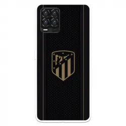 Funda Para Realme 8 Del Atleti Escudo Dorado Fondo Negro - Licencia Oficial Atlético De Madrid