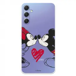 Funda Para Samsung Galaxy A34 5g Oficial De Disney Mickey Y Minnie Beso - Clásicos Disney