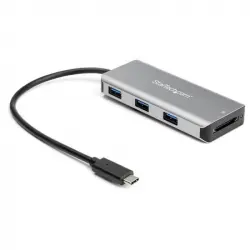 Startech Hub USB-C 3x USB 3.0 con Lector de Tarjetas Gris