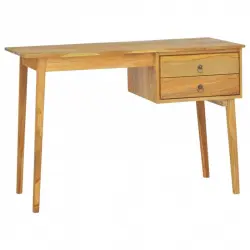 VidaXL Escritorio con 2 Cajones 110x52x75cm Madera Maciza de Teca