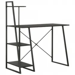VidaXL Escritorio con Estantería 102x50x117cm Negro