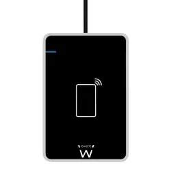 Ewent EW1053 Lector de Tarjetas Inteligentes y de Identificación sin Contacto NFC USB 2.0 Negro