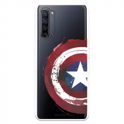 Funda Para Oppo Find X2 Neo Oficial De Marvel Capitán América Escudo Transparente - Marvel