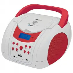 Nevir NVR-483UB Radio CD Portátil con Bluetooth Blanca/Roja