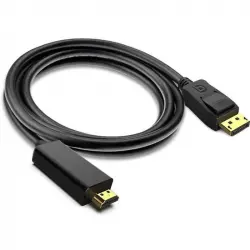 OcioDual Cable Displayport DP a HDTV 1,8m Negro Resolución 4K Macho para Monitor Proyector