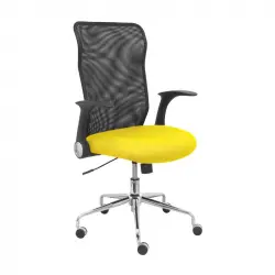 Piqueras y Crespo Minaya Silla Respaldo Malla Negro Asiento Bali Amarillo