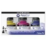 Set 6 tintas de acuarela Daler Rowney Aquafine Intro 29,5ml + 1 rotulador rellenable FW