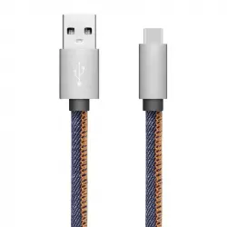 Unotec Cable USB-C a USB 1m Style Jeans Blue
