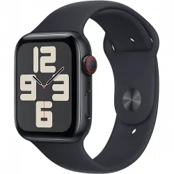 APPLE Watch SE (2023), GPS+CELL, 44 mm, Caja de aluminio medianoche, Vidrio delantero Ion-X, Talla S/M, Correa deportiva medianoche
