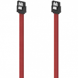 Cable SATA - Hama 00200739, Serial-ATA III, 6 Gbit/s, 45 cm, Rojo
