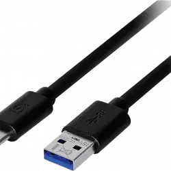 Cable USB - ISY IUC 3000, USB-C a USB-A, Universal, 1 m, Negro