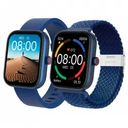 DCU Los Angeles Reloj Smartwatch Azul con 2 Correas de 20mm Silicona Azul + Nailon Azul