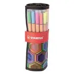 Estuche de tela STABILO point 88 enrollable Rollerset ARTY 25 colores punta fina