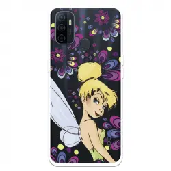Funda para Oppo A32 Oficial de Disney Campanilla Flores Peter Pan