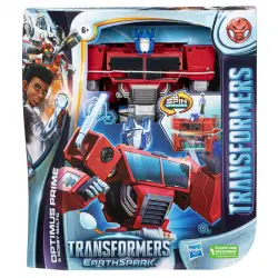 Hasbro Original Transformers Earthspark Figura Cambiador de Giro Optimus Prime y Robby Malto