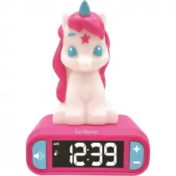 Lexibook Unicornio Reloj Despertador Digital con Luz de Noche 3D y Efectos Sonoros