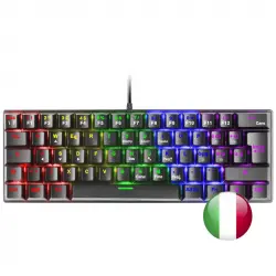 Mars Gaming MK60 Teclado Mecánico Negro FRGB Switch Rojo Layout Italiano