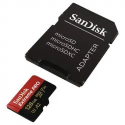 SanDisk Extreme Pro MicroSDXC 128GB Clase 10 U3 V30 A2 + Adaptador SD