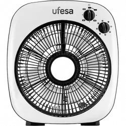 Ventilador de sobremesa - Ufesa BF5030, 3 velocidades, Temporizador, 50W, 25 cm, Blanco