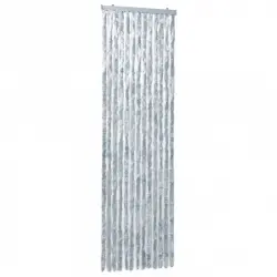 vidaXL Cortina mosquitera de chenilla blanca y gris 56x185 cm