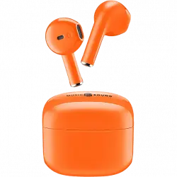 Auriculares True Wireless - Music Sound BTMSTWSSWAGUO, De cápsula, Bluetooth, Autonomía de hasta 20 h, Naranja