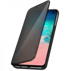 Avizar Funda Cartera Translúcida Negra para Samsung Galaxy S10e