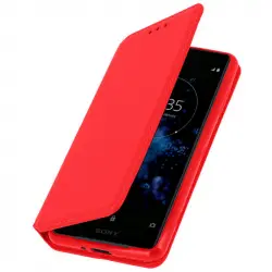 Avizar Funda Libro Billetera Roja para Sony Xperia XZ2