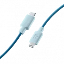 Cable USB - CellularLine Stylecolor, Conector de Lightning a C, 1 m, Azul