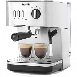 Cafetera superautomática - Breville Bijou Barista VCF149X, 15 bar, 1050 W, Función 2 tazas, Plata