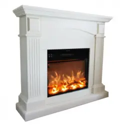 Chimenea Mural 1500w Chimenea Fuego Galia Blanco